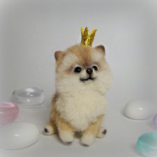 Шпиц. Авторская игрушка валянием из шерсти Ольги Чернухо