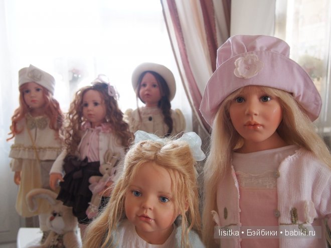 Милые девочки Fine 2006 г, Gila 2008 г, Lucille 2010 г, Saphira 2012 г, Vivian 2013 г - студийные куклы Хильдегард Гюнцель