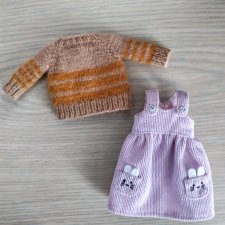 Свитер и сарафан для кукол 20 см