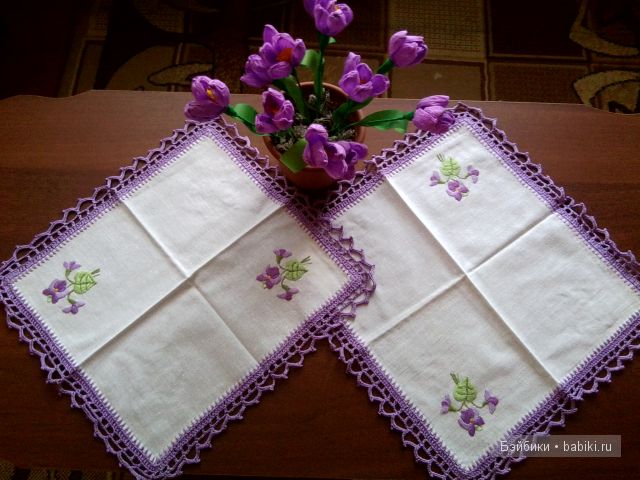 2 фиалковых салфетки