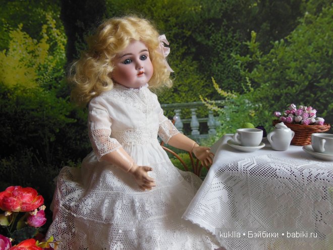 Чайное платье. Немного из истории моды. Антикварная кукла Хенрих Хандверк, Heinrich Handwerck