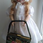 Чемоданчик сумочка винтажная для кукольного интерьера