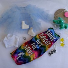 Аутфит от Barbie EXTRA Барби Экстра в радужном платье GYJ78
