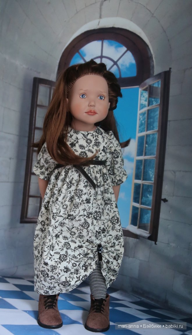 Цветы и полоски в черно-белой гамме.Куклы Zwergnase (фото 7)
