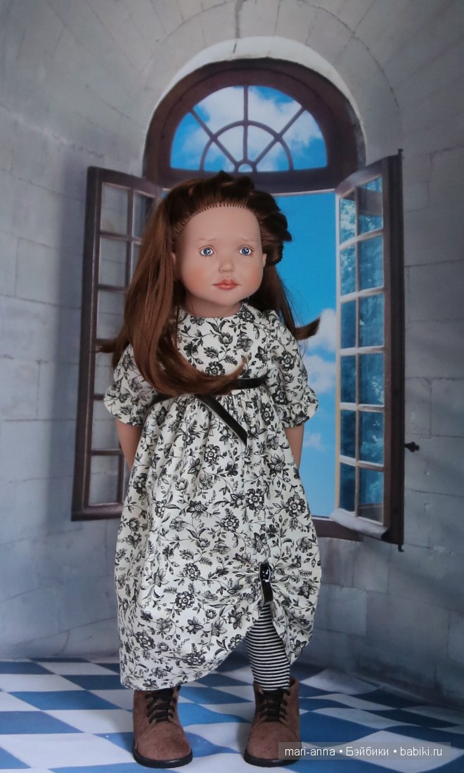 Цветы и полоски в черно-белой гамме.Куклы Zwergnase (фото 9)