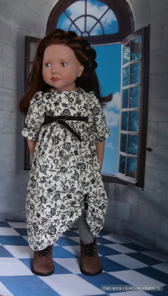 Цветы и полоски в черно-белой гамме.Куклы Zwergnase (фото 3)