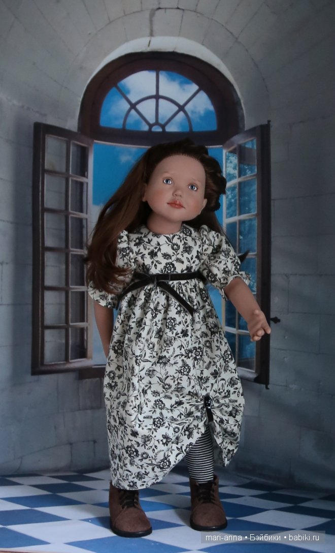 Цветы и полоски в черно-белой гамме.Куклы Zwergnase (фото 10)