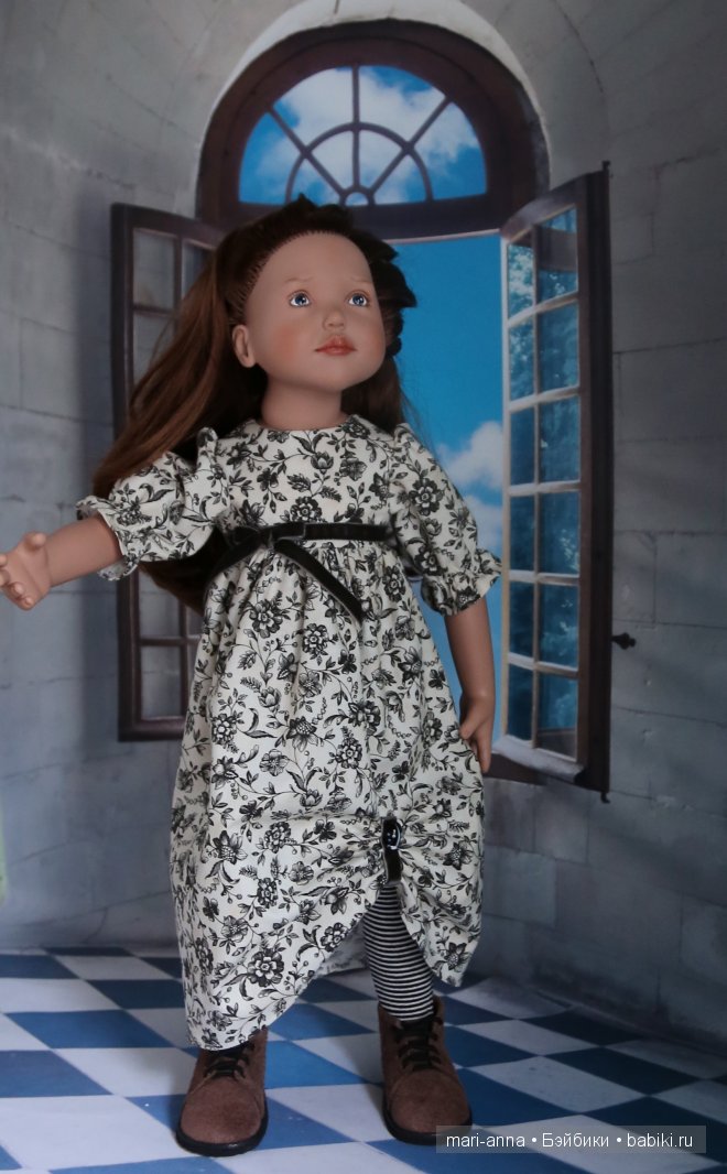 Цветы и полоски в черно-белой гамме.Куклы Zwergnase (фото 4)