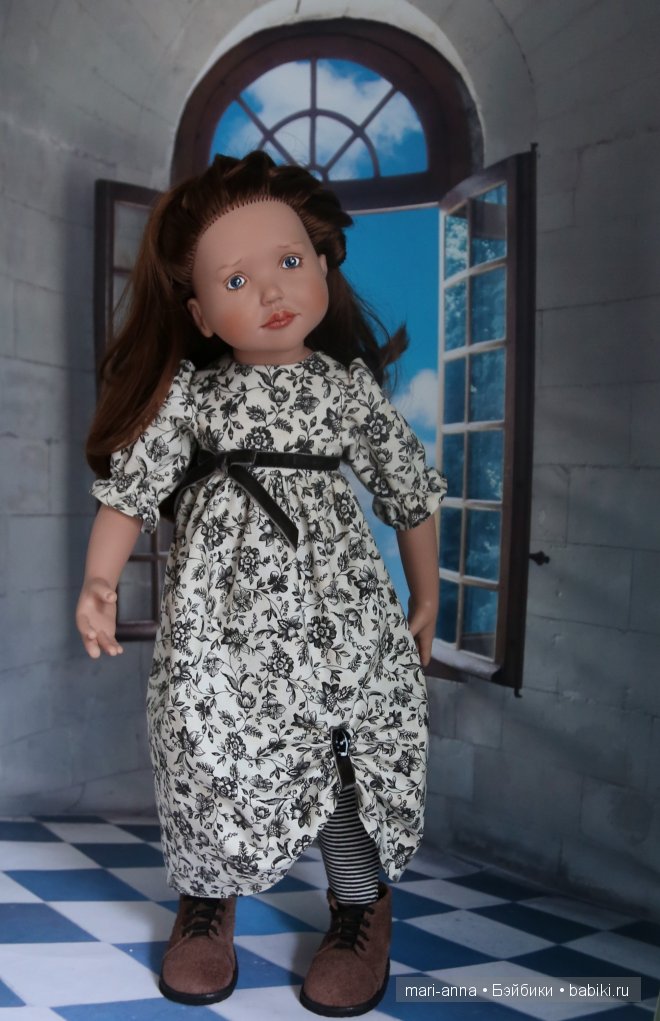 Цветы и полоски в черно-белой гамме.Куклы Zwergnase (фото 5)