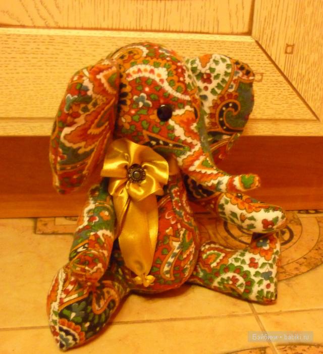 Слонёнок и зайчонок-мои тканевые игрушки (фото 3)
