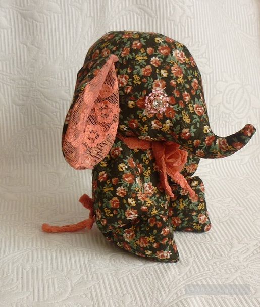 Гламурный слоник — Текстильные игрушки и примитивы: кофейные (фото 2)