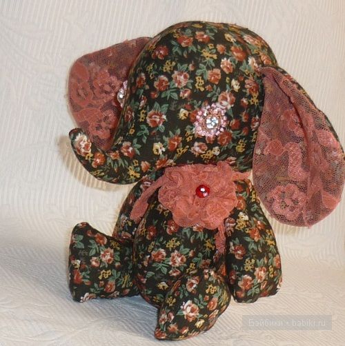 Гламурный слоник — Текстильные игрушки и примитивы: кофейные