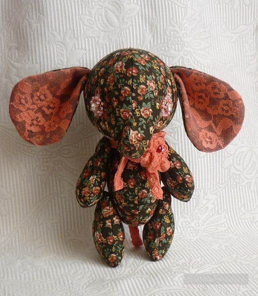 Гламурный слоник — Текстильные игрушки и примитивы: кофейные (фото 4)