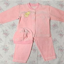 Велюровый костюм с шапочкой для куклы или малыша 55-65см.