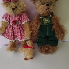 Пара мохеровых мишек тедди