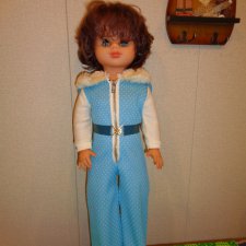 Кукла ГДР , стройная , высокая красотка в родном комбезе