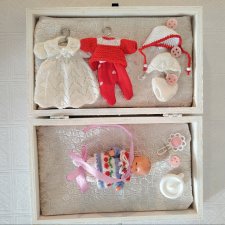 Пупс ГДР, керамический с приданным