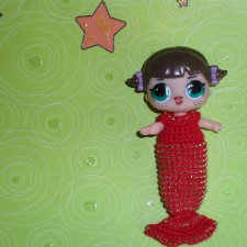 Платье-кокон  хвост русалки для ЛОЛ