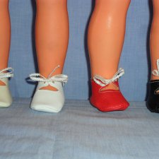 Обувь из  кожзама, для кукол   ГДР рост 60 см, 7,5х3,5 см. Нина, Марина 9,5х4,5, Вика 8.5х5