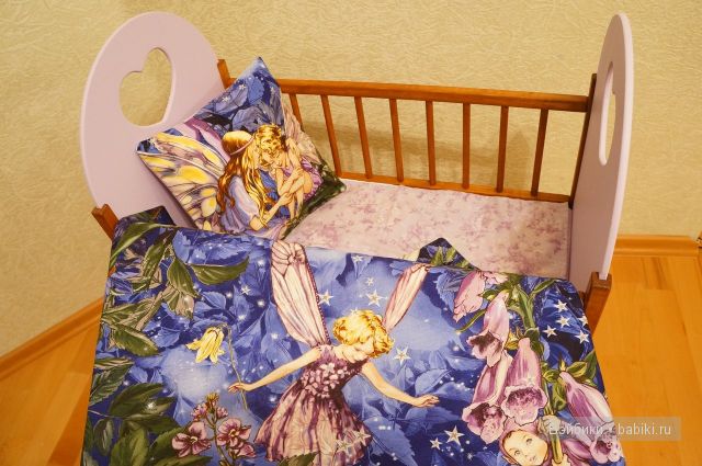 кроватка-люлька для куклы с маятниковым механизмом качания