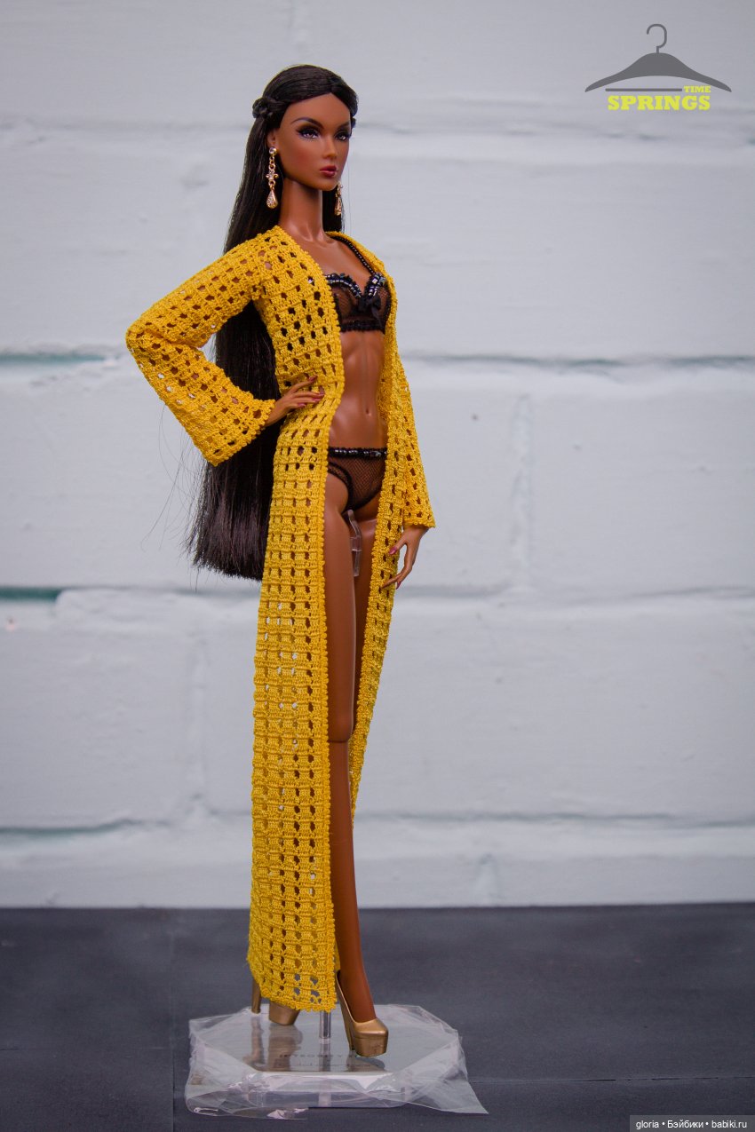 Ажурный кардиган крючком на формат 1/6