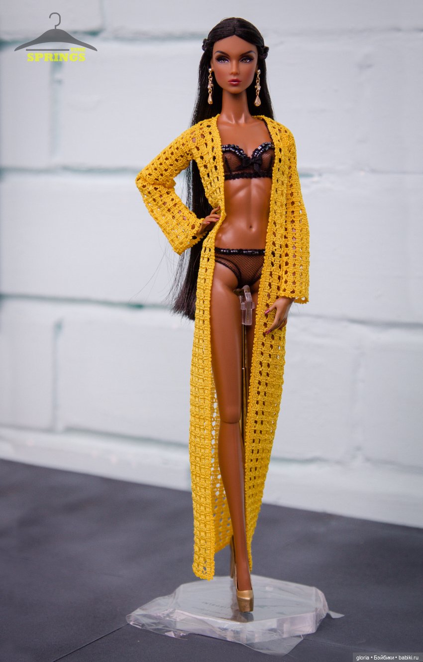 Ажурный кардиган крючком на формат 1/6