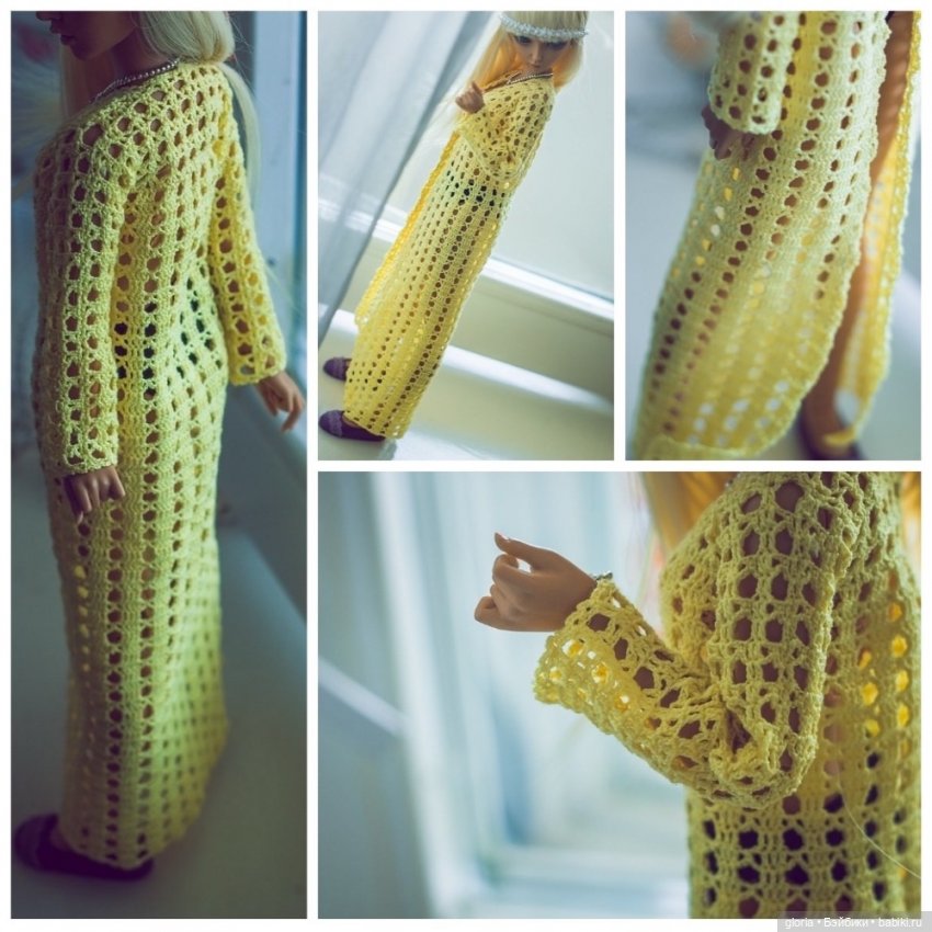 Ажурный кардиган крючком на формат 1/6 (фото 3)
