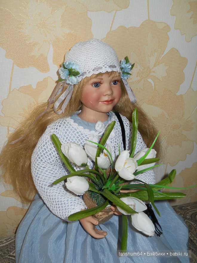 Фарфоровая кукла Бианка от Энн Тиммерман, девочка - Весна (фото 8)
