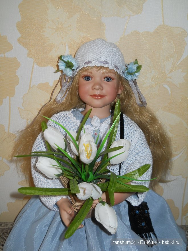 Фарфоровая кукла Бианка от Энн Тиммерман, девочка - Весна (фото 9)