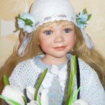 Фарфоровая кукла Бианка от Энн Тиммерман, девочка - Весна