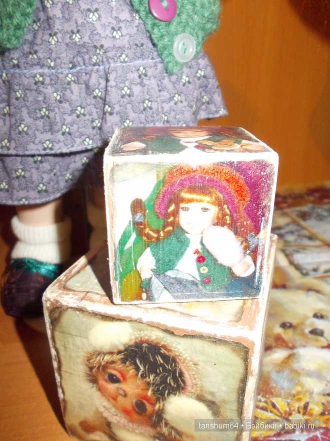 "Пеппи, кубики и мишка" коллекционная кукла, автор Linda Steele (фото 7)