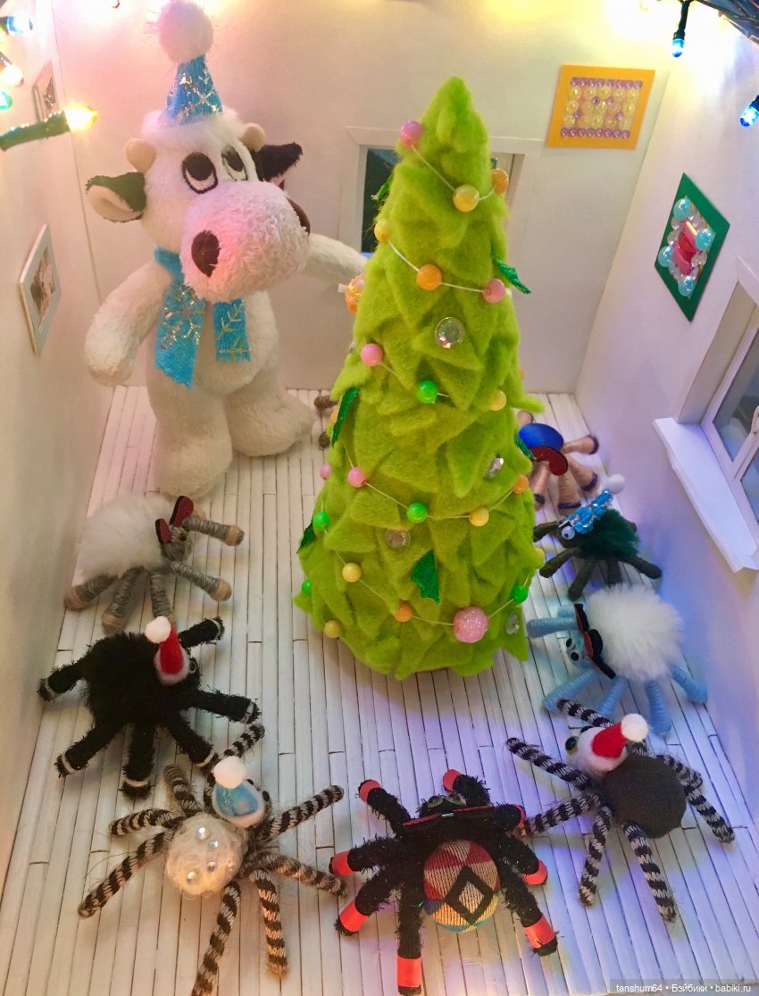 Интересно, а какой он, Новый год у паучат?Фантазии мастера Анастасии в мультике (фото 6)