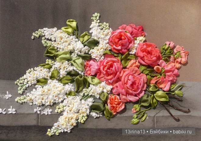 Красота из лент. Вышивка Людмилы Дейнеко