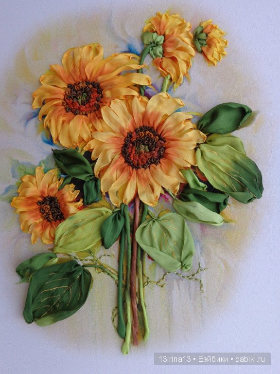 Красота из лент. Вышивка Людмилы Дейнеко