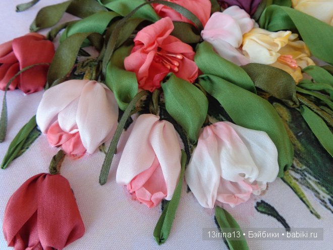 Красота из лент. Вышивка Людмилы Дейнеко