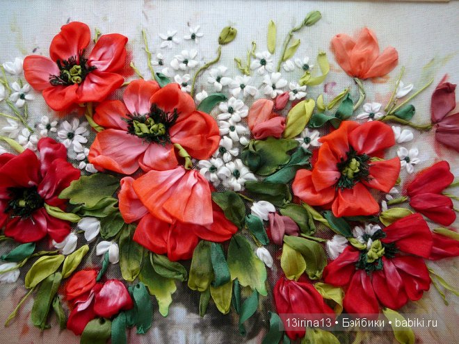 Красота из лент. Вышивка Людмилы Дейнеко