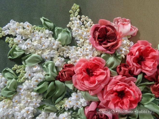 Красота из лент. Вышивка Людмилы Дейнеко