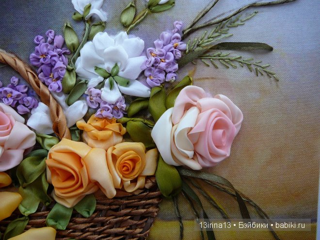 Красота из лент. Вышивка Людмилы Дейнеко