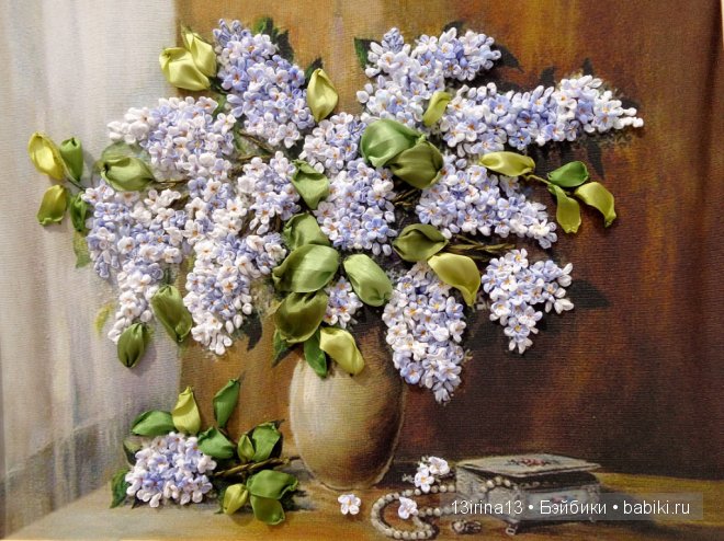 Красота из лент. Вышивка Людмилы Дейнеко