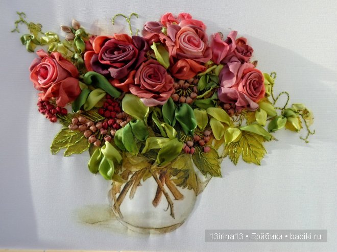 Красота из лент. Вышивка Людмилы Дейнеко