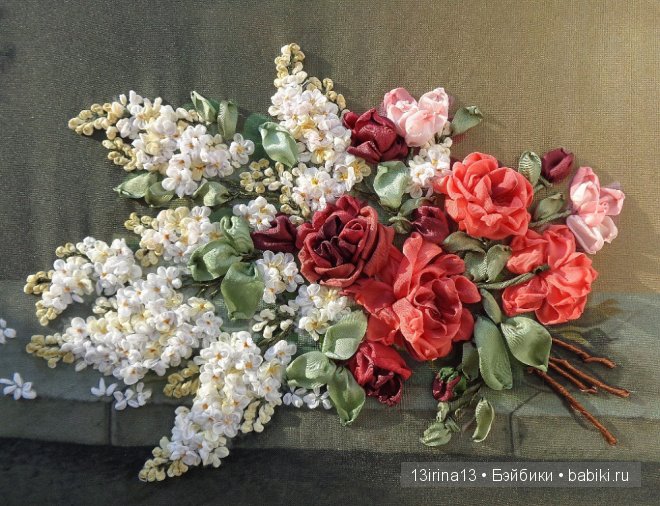 Красота из лент. Вышивка Людмилы Дейнеко