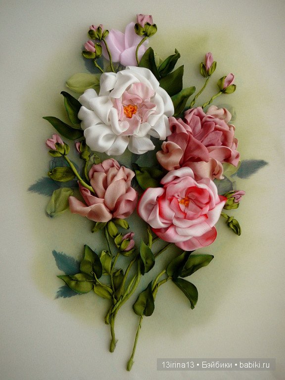 Красота из лент. Вышивка Людмилы Дейнеко