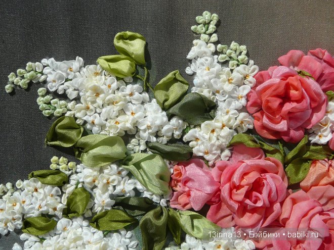 Красота из лент. Вышивка Людмилы Дейнеко