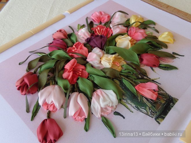 Красота из лент. Вышивка Людмилы Дейнеко