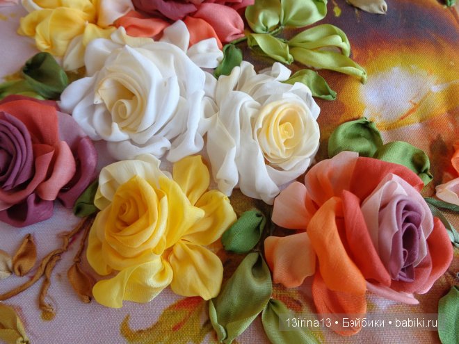 Красота из лент. Вышивка Людмилы Дейнеко