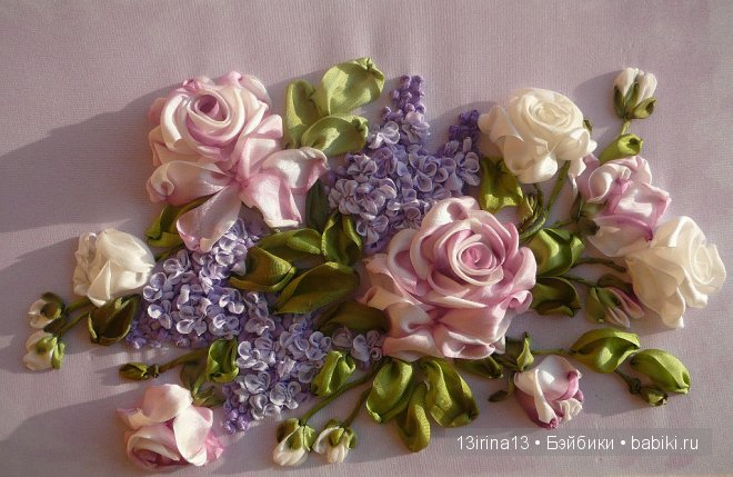 Красота из лент. Вышивка Людмилы Дейнеко