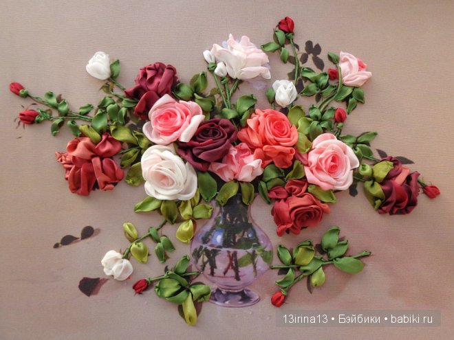 Красота из лент. Вышивка Людмилы Дейнеко