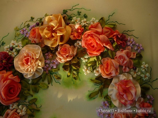 Красота из лент. Вышивка Людмилы Дейнеко