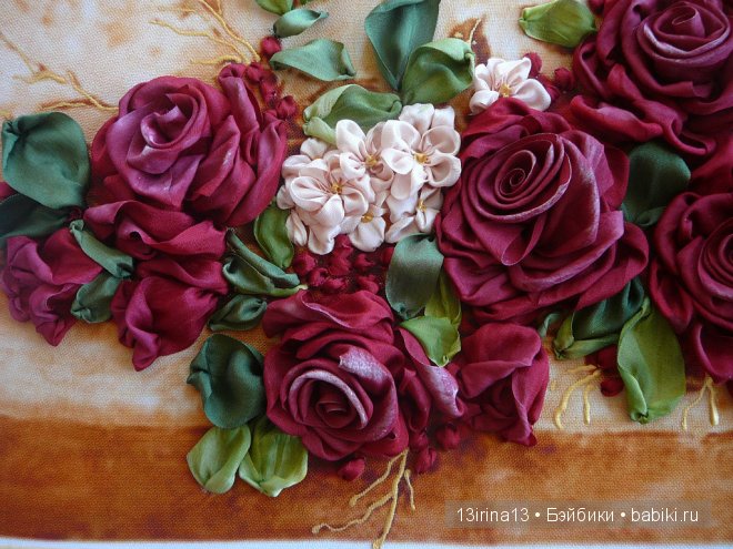 Красота из лент. Вышивка Людмилы Дейнеко