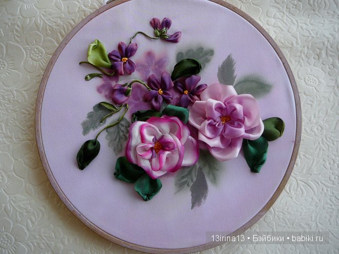 Красота из лент. Вышивка Людмилы Дейнеко